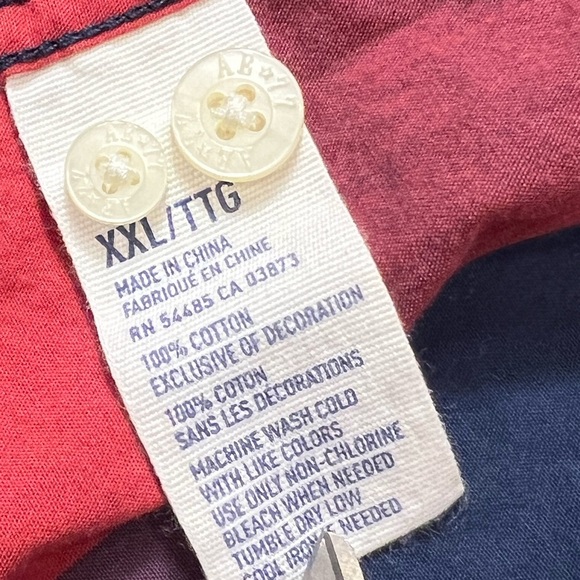 ✨American Eagle XXL Red/Blue buffalo check button down long sleeve poplin - Picture 7 of 9